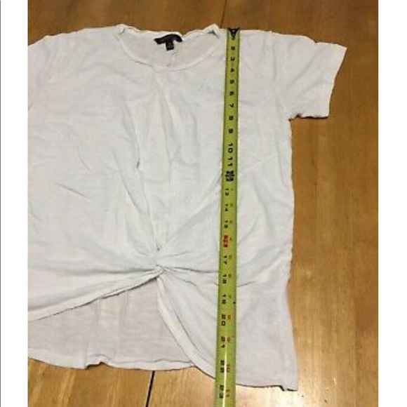 Banana Republic White Knit Tee T-shirt TOP Knot M - Picture 8 of 9
